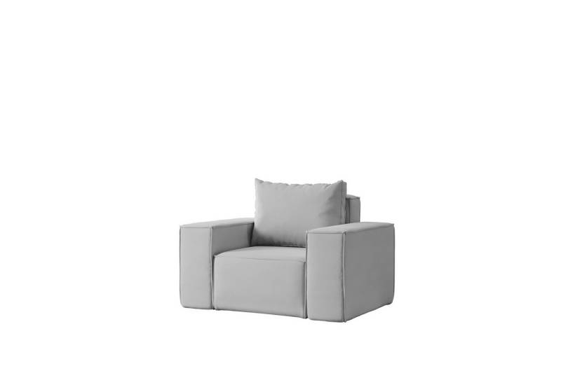 Fun Möbel Sessel Designersessel ESTELLE in Stoff (Die Serie ESTELLE bietet eine große Auswahl an Möbeln), Rücken echt bezogen von Fun Möbel