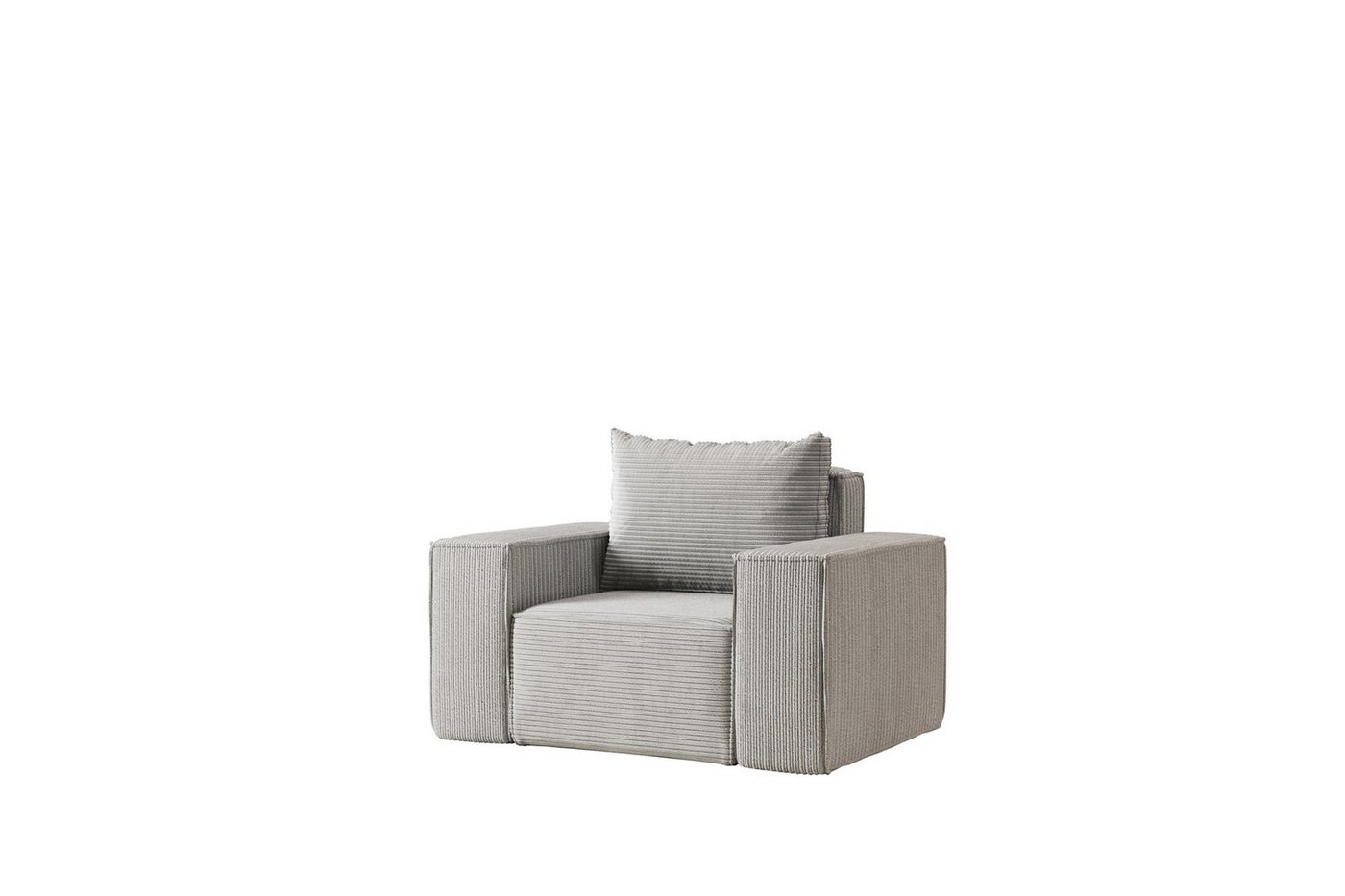 Fun Möbel Sessel Designersessel ESTELLE in Stoff (Die Serie ESTELLE bietet eine große Auswahl an Möbeln), Rücken echt bezogen von Fun Möbel