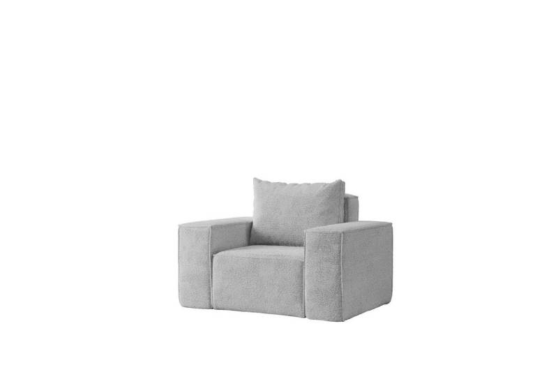 Fun Möbel Sessel Designersessel ESTELLE in Stoff (Die Serie ESTELLE bietet eine große Auswahl an Möbeln), Rücken echt bezogen von Fun Möbel