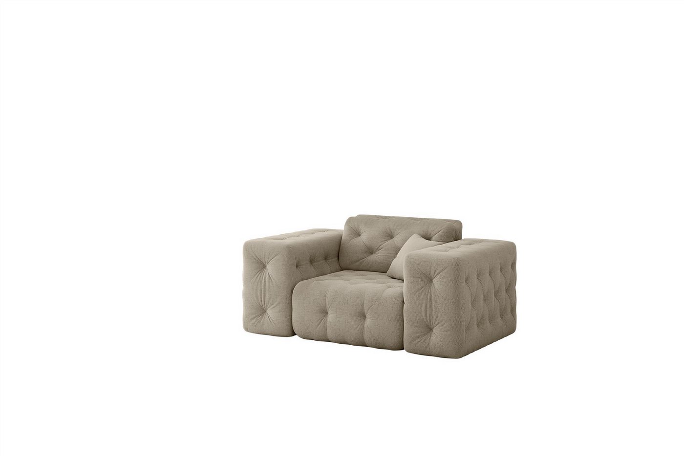 Fun Möbel Sessel Designersessel FUN ESTEBAN in Stoff Moly (Rundumbezug inkl. 1 x Zierkissen, auch im Set mit 2er oder 3er Sofa erhältlich), inkl. 1 x Zierkissen von Fun Möbel