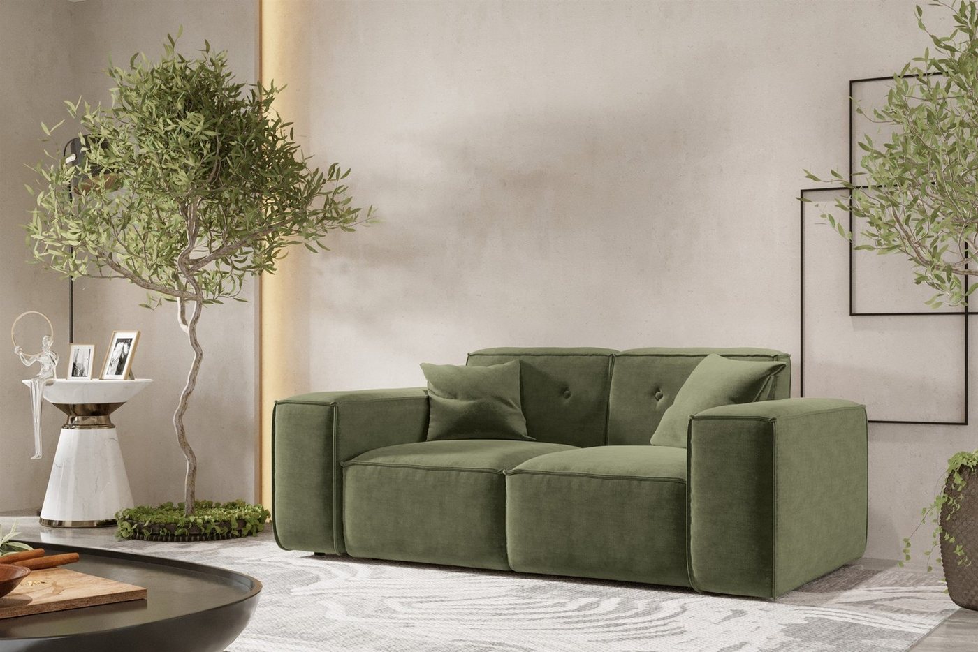 Fun Möbel Sofa Designersofa CESINA 2-Sitzer in Stoff, inkl. 2 Zierkissen, Rundumbezug Fun Möbel Sofa Designersofa CESINA 2-Sitzer in Stoff, inkl. 2 Zierkissen, Rundumbezug von Fun Möbel