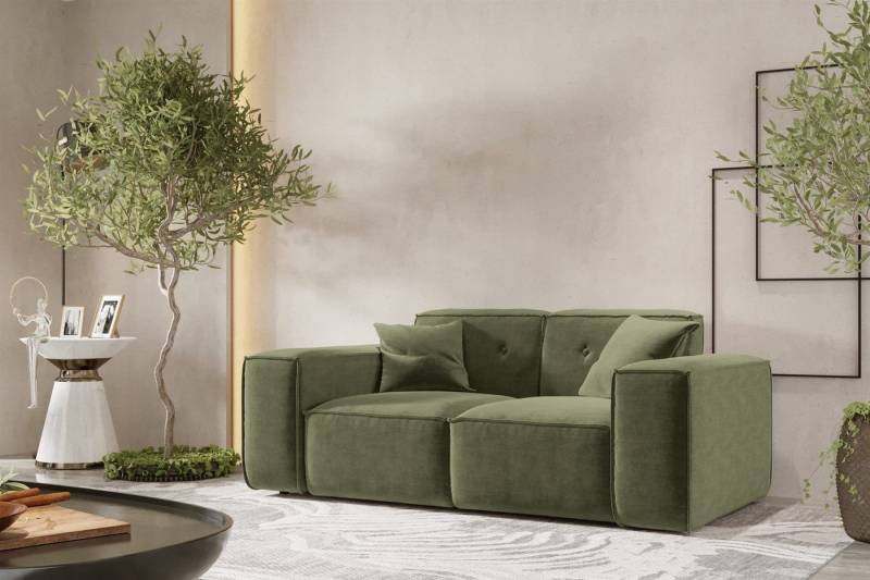 Fun Möbel Sofa Designersofa CESINA 2-Sitzer in Stoff, inkl. 2 Zierkissen, Rundumbezug von Fun Möbel