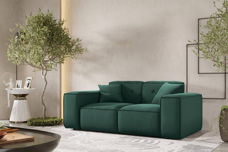 Fun Möbel Sofa Designersofa CESINA 2-Sitzer in Stoff, inkl. 2 Zierkissen, Rundumbezug von Fun Möbel