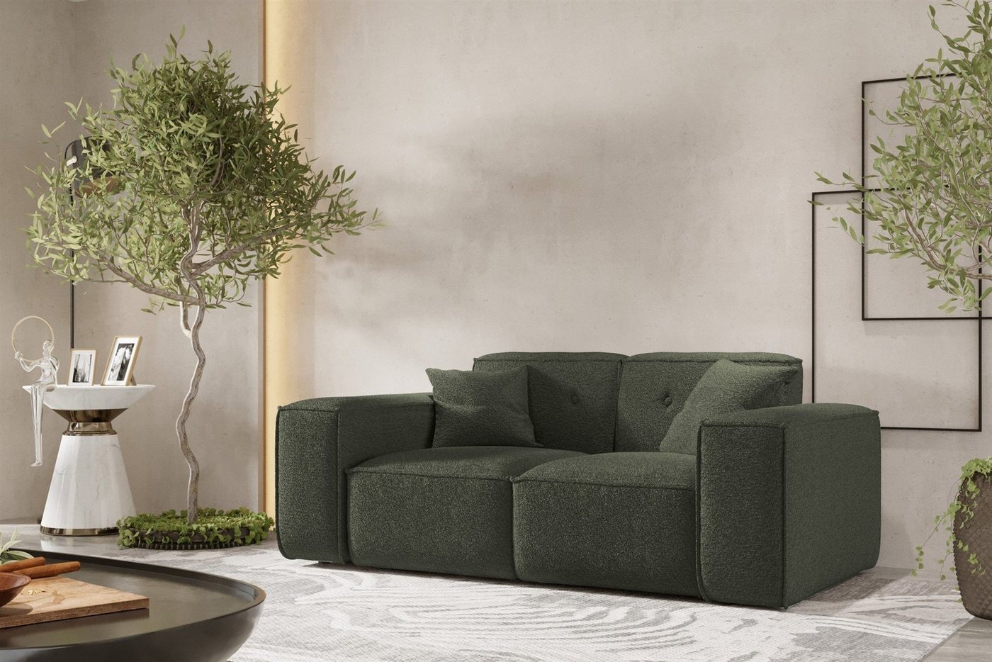Fun Möbel Sofa Designersofa CESINA 2-Sitzer in Stoff, inkl. 2 Zierkissen, Rundumbezug Fun Möbel Sofa Designersofa CESINA 2-Sitzer in Stoff, inkl. 2 Zierkissen, Rundumbezug von Fun Möbel