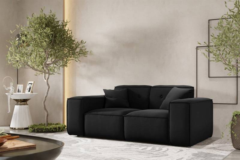 Fun Möbel Sofa Designersofa CESINA 2-Sitzer in Stoff, inkl. 2 Zierkissen, Rundumbezug von Fun Möbel