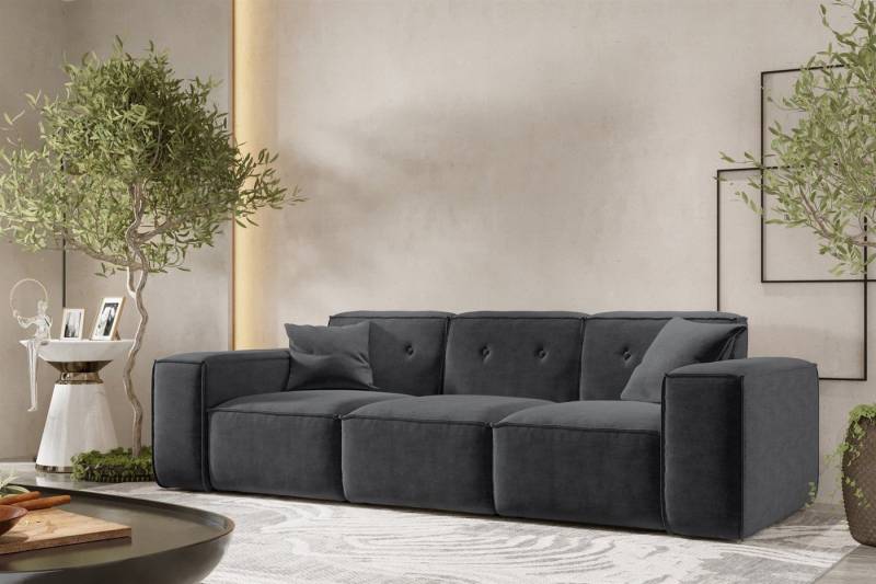 Fun Möbel Sofa Designersofa CESINA 3-Sitzer in Stoff, inkl. 2 Zierkissen, Rundumbezug von Fun Möbel