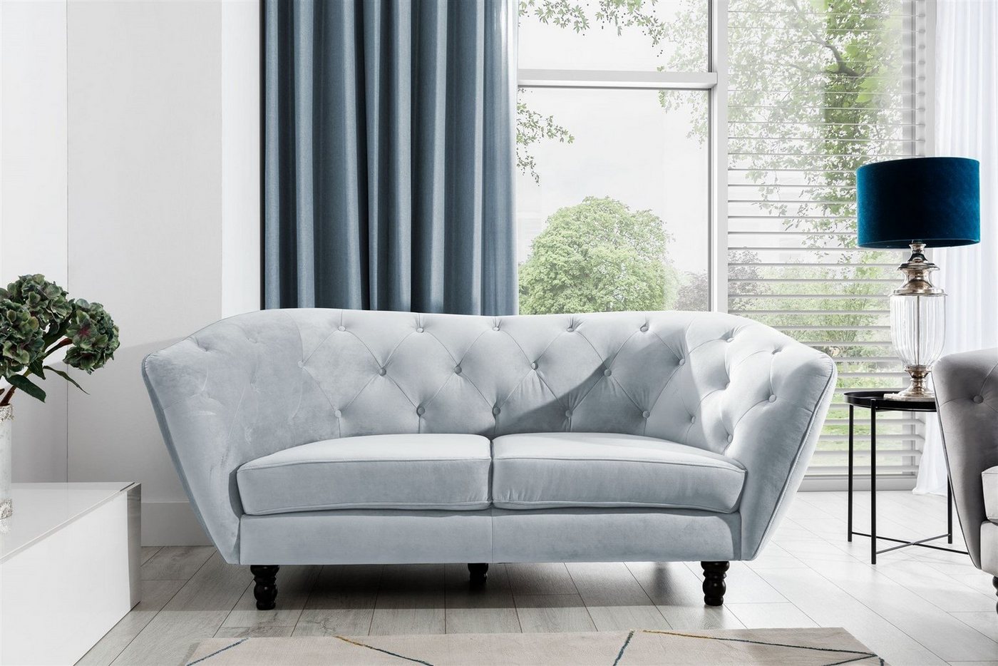 Fun Möbel Sofa Sofa Designer-Sofa Charlotte 2-Sitzer Stoff, 1 Teile von Fun Möbel