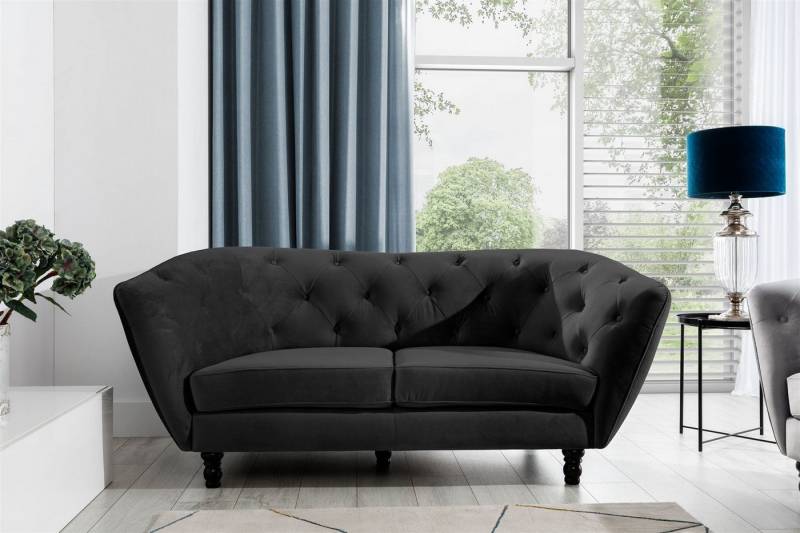 Fun Möbel Sofa Sofa Designer-Sofa Charlotte 2-Sitzer Stoff, 1 Teile von Fun Möbel