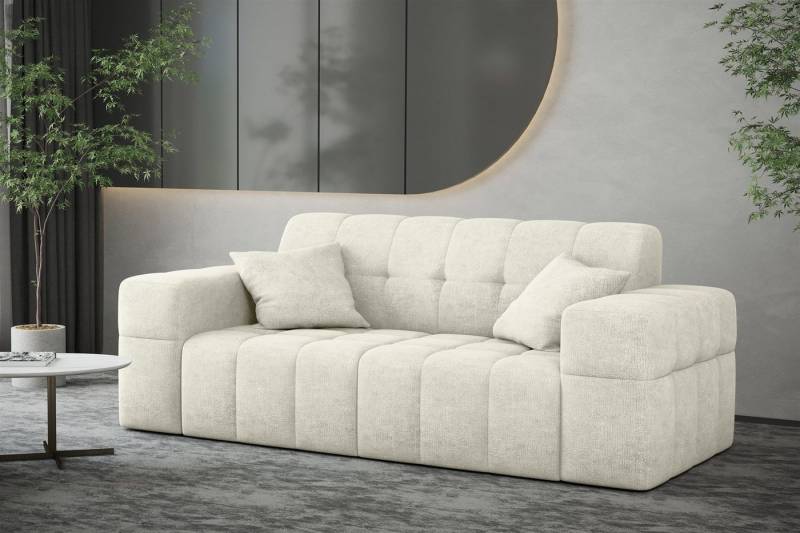 Fun Möbel Sofa Sofa Designer-Sofa NANCY 2-Sitzer in Stoff Harmony, Rundumbezug von Fun Möbel
