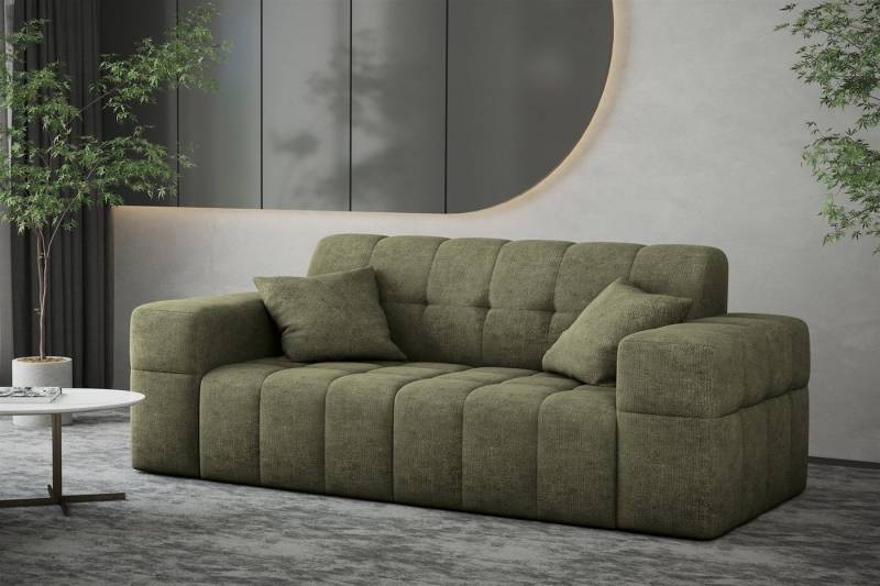 Fun Möbel Sofa Sofa Designer-Sofa NANCY 2-Sitzer in Stoff Harmony, Rundumbezug von Fun Möbel