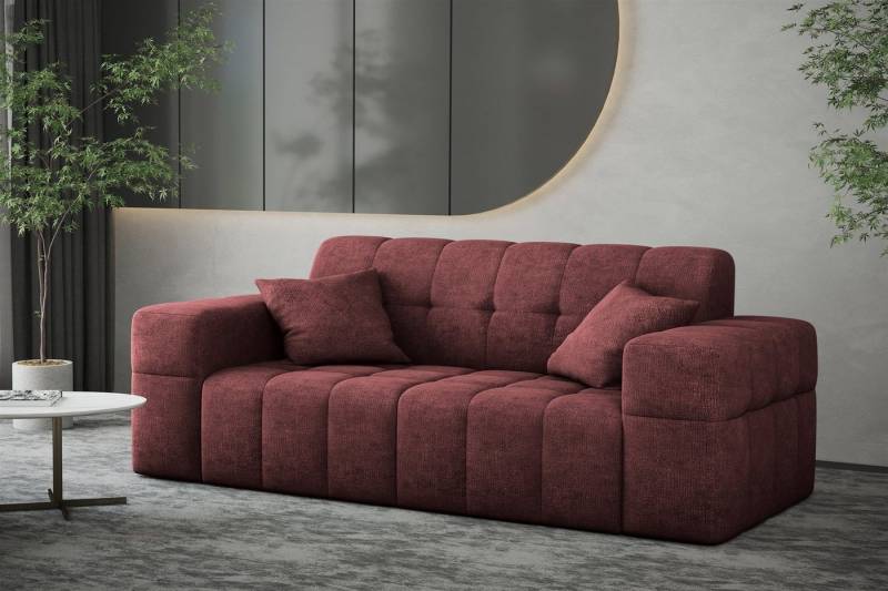 Fun Möbel Sofa Sofa Designer-Sofa NANCY 2-Sitzer in Stoff Harmony, Rundumbezug von Fun Möbel