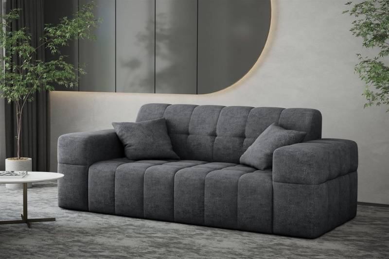 Fun Möbel Sofa Sofa Designer-Sofa NANCY 2-Sitzer in Stoff Harmony, Rundumbezug von Fun Möbel