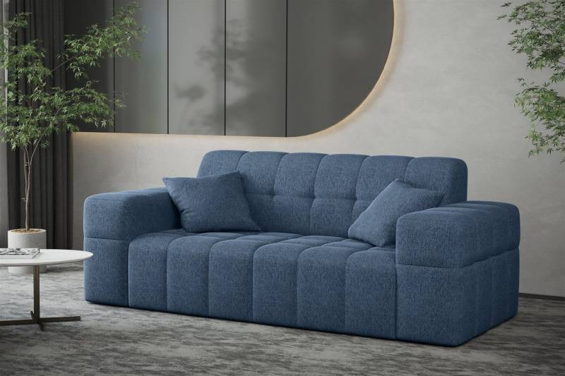 Fun Möbel Sofa Sofa Designer-Sofa NANCY 2-Sitzer in Stoff Neve, Rundumbezug von Fun Möbel