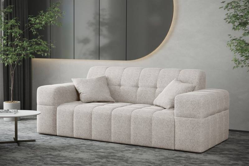 Fun Möbel Sofa Sofa Designer-Sofa NANCY 2-Sitzer in Stoff Neve, Rundumbezug von Fun Möbel