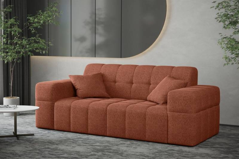 Fun Möbel Sofa Sofa Designer-Sofa NANCY 2-Sitzer in Stoff Neve, Rundumbezug von Fun Möbel