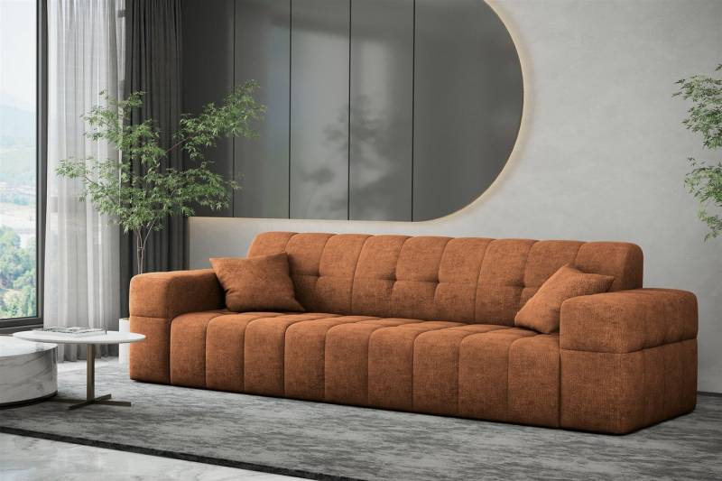 Fun Möbel Sofa Sofa Designer-Sofa NANCY 3-Sitzer in Stoff Harmony, Rundumbezug von Fun Möbel