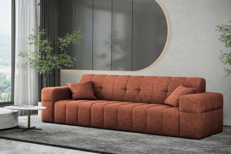 Fun Möbel Sofa Sofa Designer-Sofa NANCY 3-Sitzer in Stoff Harmony, Rundumbezug von Fun Möbel
