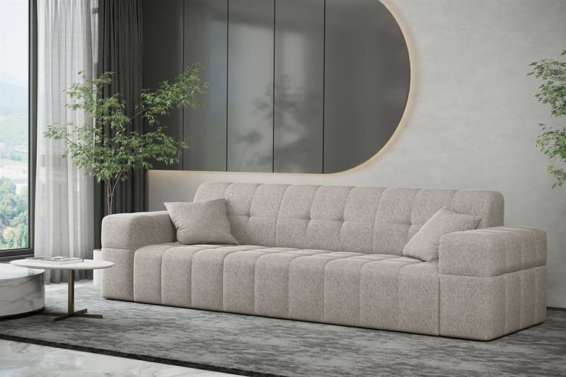 Fun Möbel Sofa Sofa Designer-Sofa NANCY 3-Sitzer in Stoff Neve, Rundumbezug von Fun Möbel