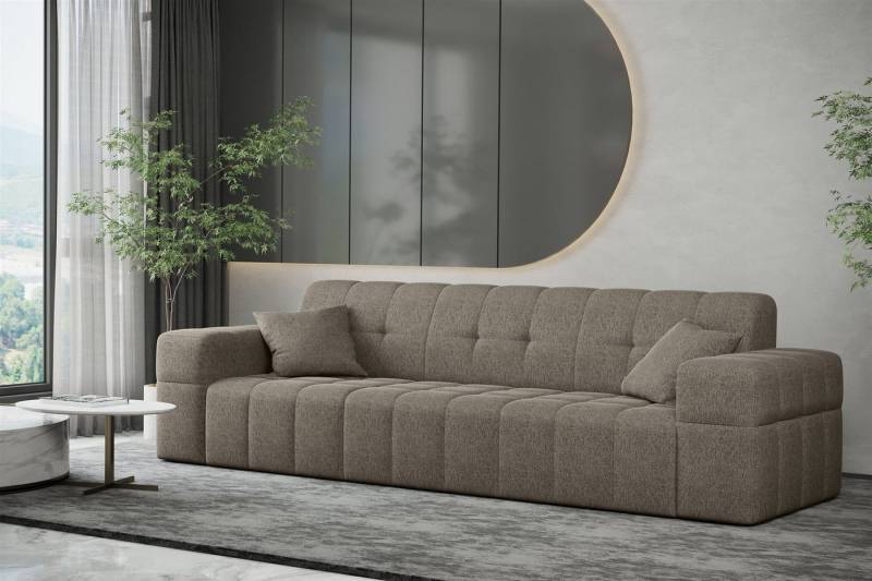 Fun Möbel Sofa Sofa Designer-Sofa NANCY 3-Sitzer in Stoff Neve, Rundumbezug von Fun Möbel