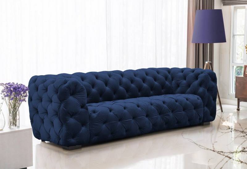 Fun Möbel Sofa Sofa Designer-Sofa NATALIE 3-Sitzer in Stoff, 1 Teile, Rundumbezug von Fun Möbel