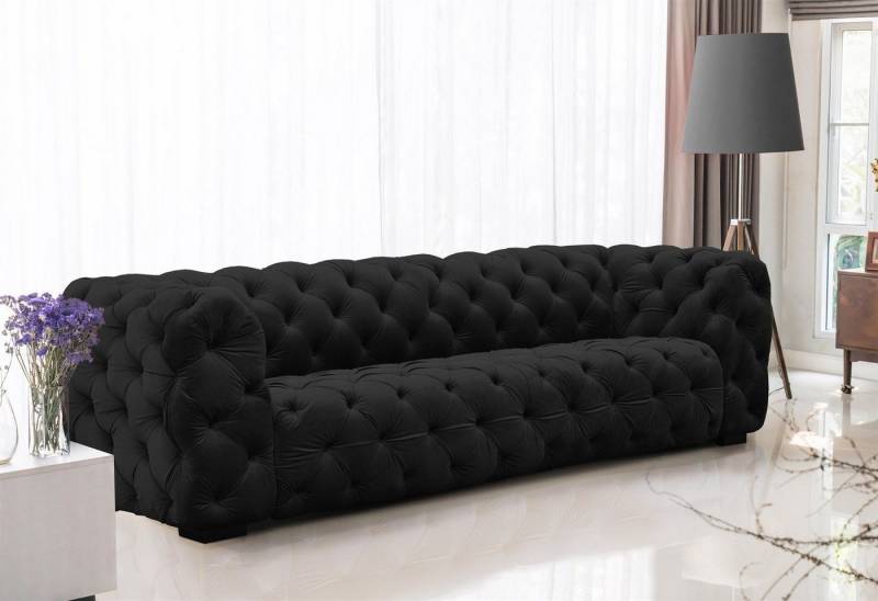 Fun Möbel Sofa Sofa Designer-Sofa NATALIE 4-Sitzer in Stoff Riviera, 1 Teile, Rundumbezug von Fun Möbel