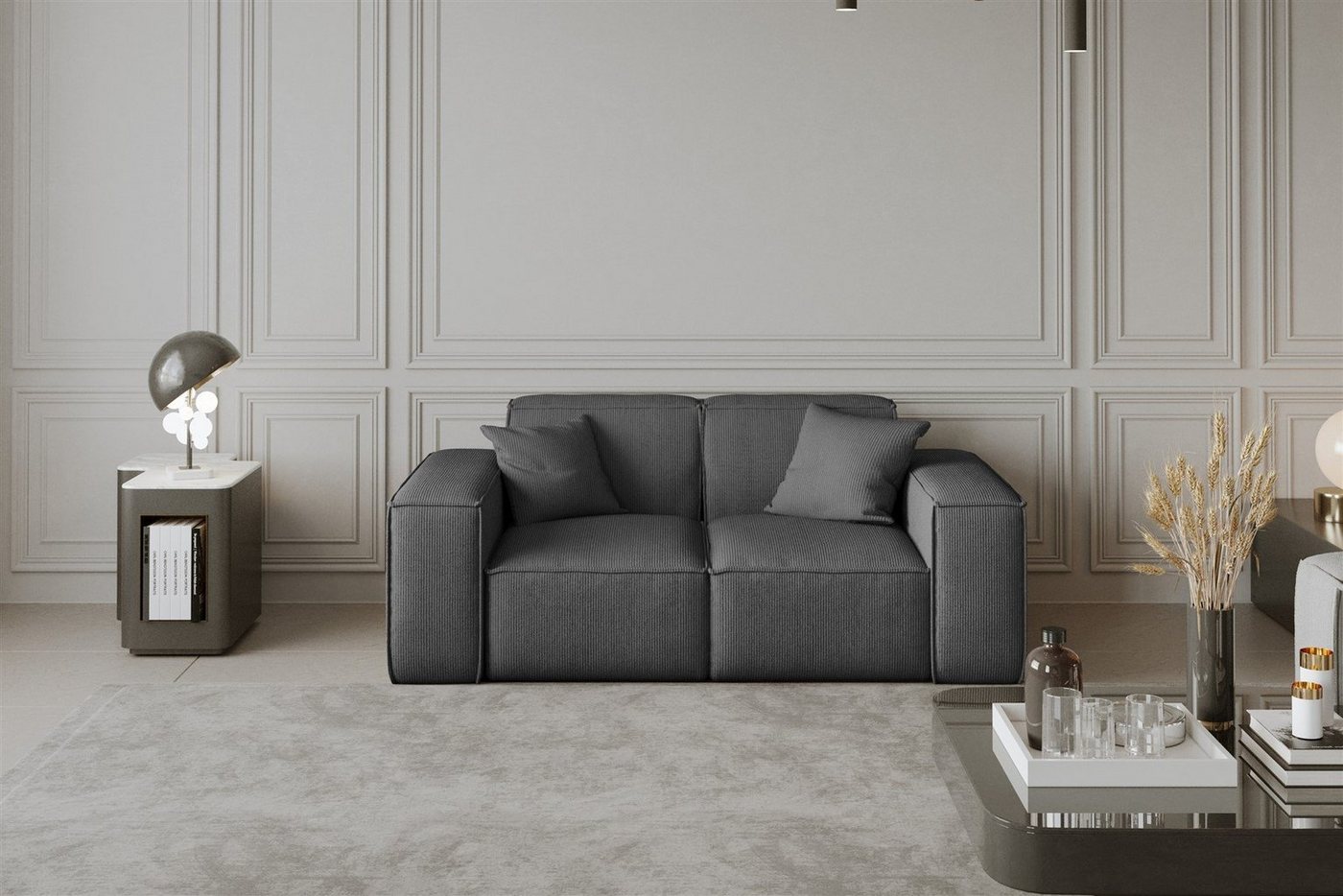 Fun Möbel Sofa Sofa Designersofa CELES 2-Sitzer in Stoff Opera Velvet und Scala Fun Möbel Sofa Sofa Designersofa CELES 2-Sitzer in Stoff Opera Velvet und Scala von Fun Möbel