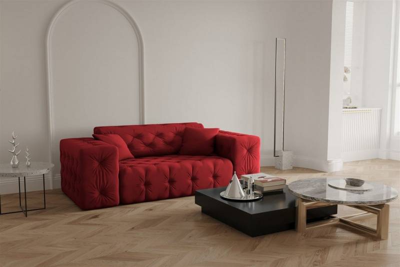 Fun Möbel Sofa Sofa Designersofa CHANTAL 2-Sitzer in Stoff Opera Velvet von Fun Möbel
