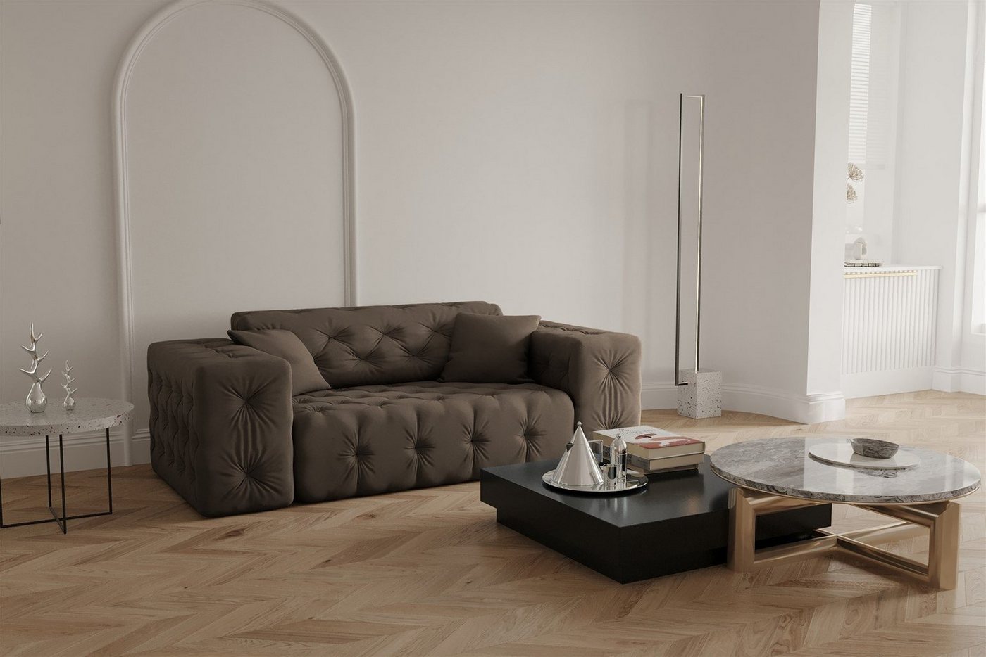 Fun Möbel Sofa Sofa Designersofa CHANTAL 2-Sitzer in Stoff Opera Velvet Fun Möbel Sofa Sofa Designersofa CHANTAL 2-Sitzer in Stoff Opera Velvet von Fun Möbel