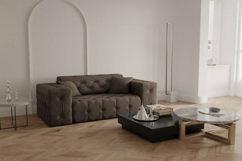 Fun Möbel Sofa Sofa Designersofa CHANTAL 2-Sitzer in Stoff Opera Velvet von Fun Möbel