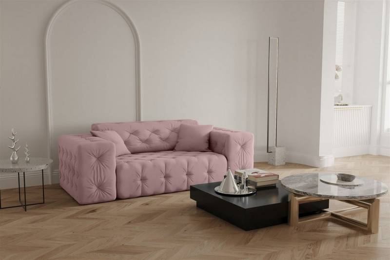 Fun Möbel Sofa Sofa Designersofa CHANTAL 2-Sitzer in Stoff Opera Velvet von Fun Möbel