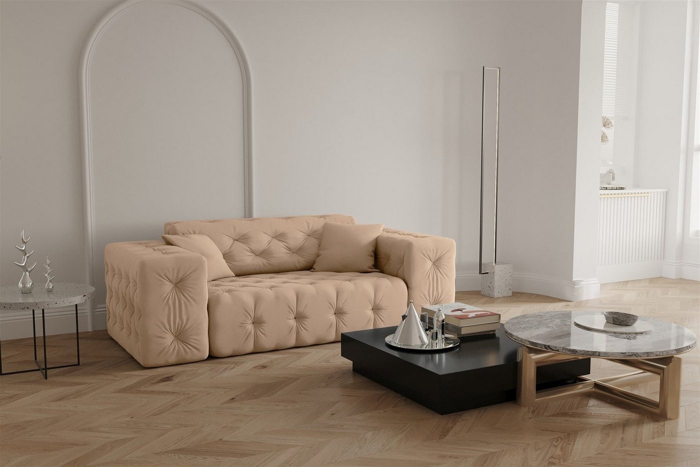 Fun Möbel Sofa Sofa Designersofa CHANTAL 2-Sitzer in Stoff Opera Velvet Fun Möbel Sofa Sofa Designersofa CHANTAL 2-Sitzer in Stoff Opera Velvet von Fun Möbel