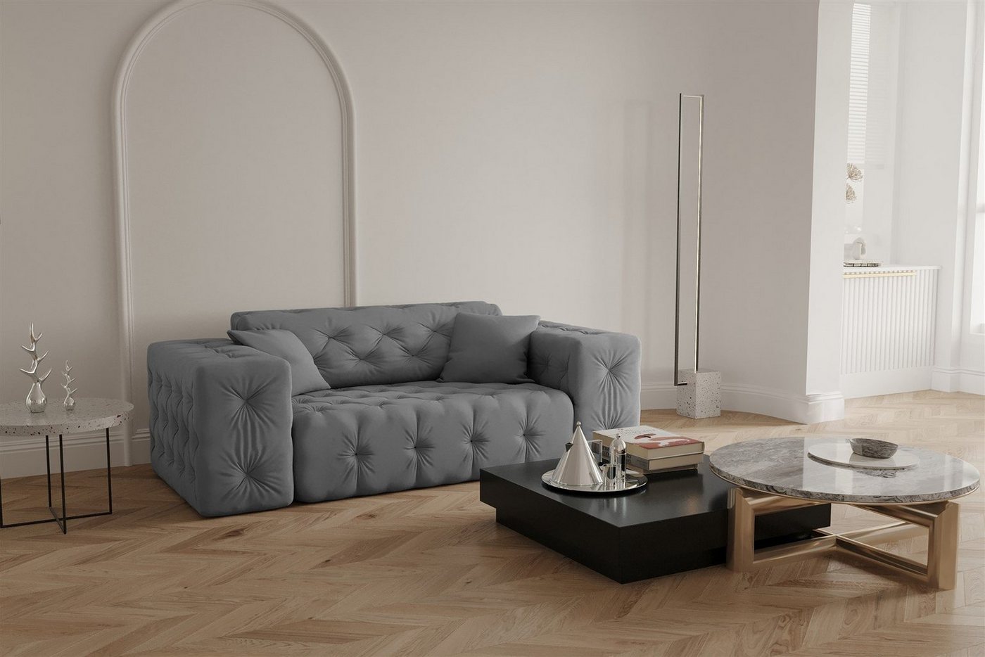 Fun Möbel Sofa Sofa Designersofa CHANTAL 2-Sitzer in Stoff Opera Velvet Fun Möbel Sofa Sofa Designersofa CHANTAL 2-Sitzer in Stoff Opera Velvet von Fun Möbel