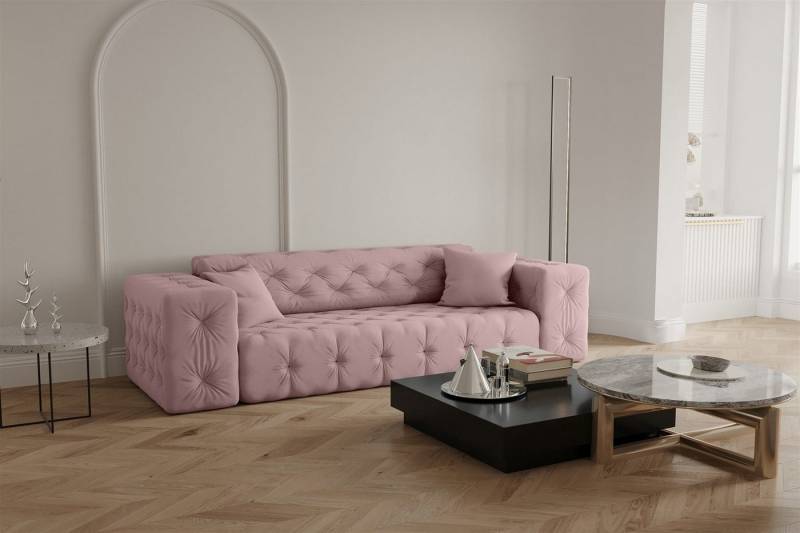 Fun Möbel Sofa Sofa Designersofa CHANTAL 3-Sitzer in Stoff Opera Velvet von Fun Möbel