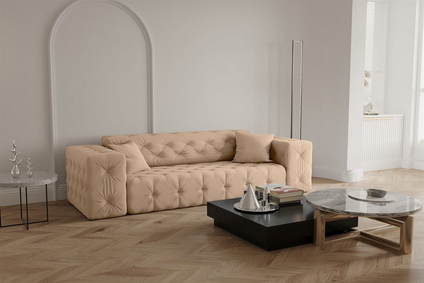 Fun Möbel Sofa Sofa Designersofa CHANTAL 3-Sitzer in Stoff Opera Velvet Fun Möbel Sofa Sofa Designersofa CHANTAL 3-Sitzer in Stoff Opera Velvet von Fun Möbel