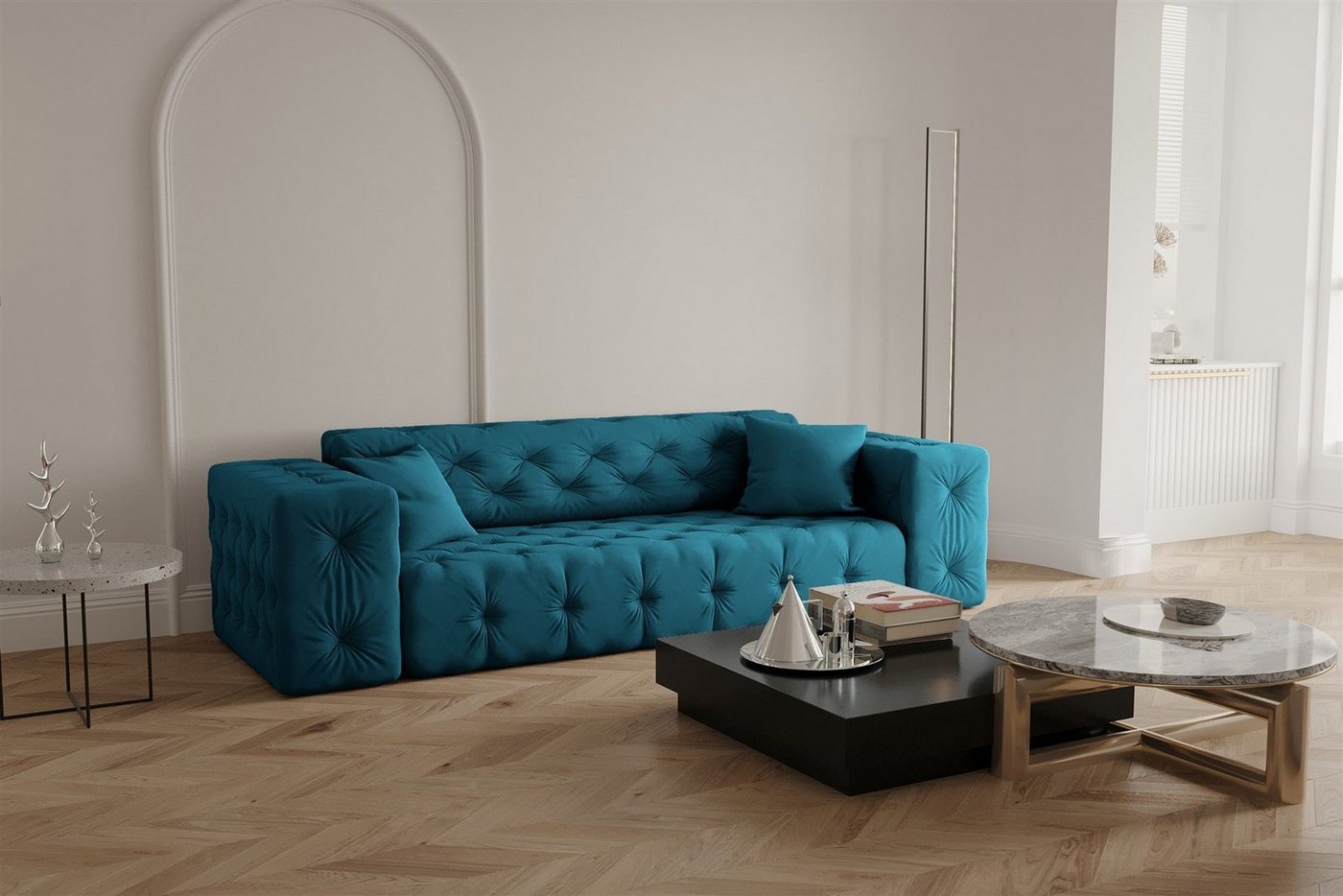 Fun Möbel Sofa Sofa Designersofa CHANTAL 3-Sitzer in Stoff Opera Velvet Fun Möbel Sofa Sofa Designersofa CHANTAL 3-Sitzer in Stoff Opera Velvet von Fun Möbel