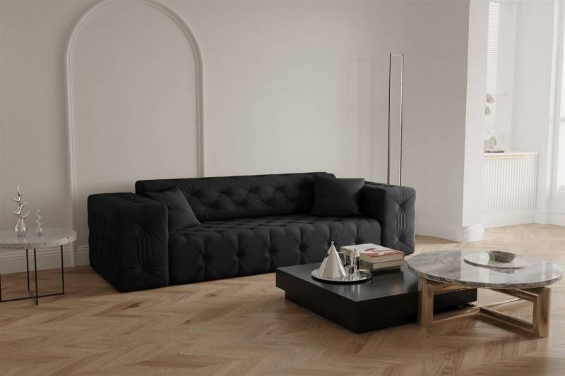 Fun Möbel Sofa Sofa Designersofa CHANTAL 3-Sitzer in Stoff Opera Velvet von Fun Möbel