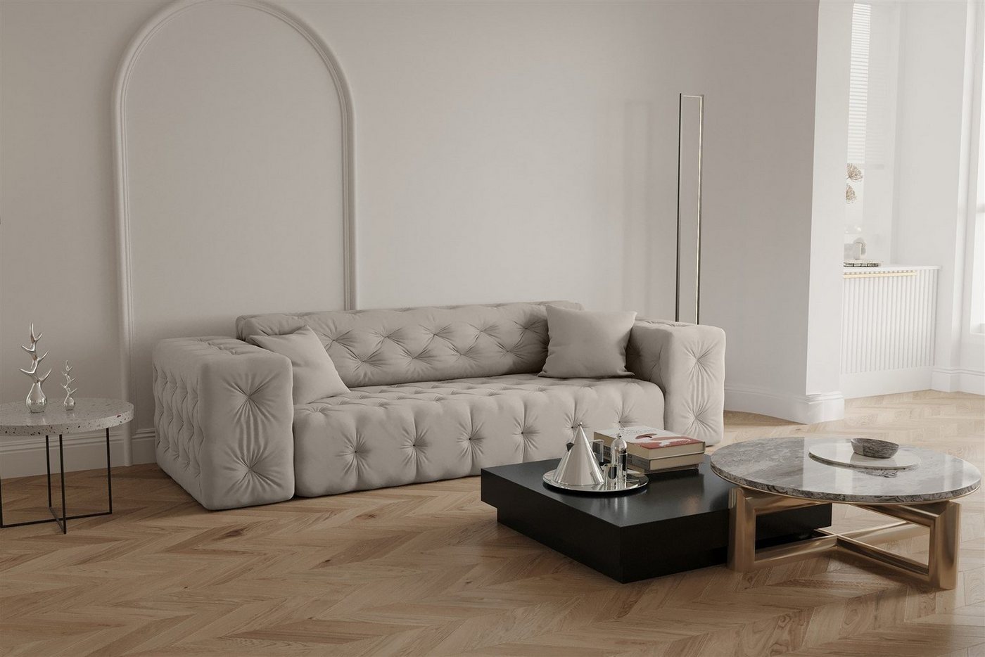 Fun Möbel Sofa Sofa Designersofa CHANTAL 3-Sitzer in Stoff Opera Velvet Fun Möbel Sofa Sofa Designersofa CHANTAL 3-Sitzer in Stoff Opera Velvet von Fun Möbel