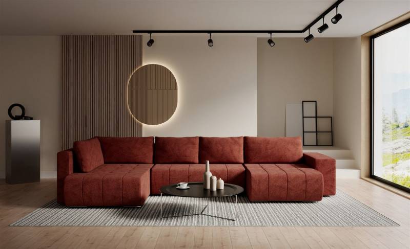 Fun Möbel Wohnlandschaft Sofa ARMANDA mit Schlaffunktion in Stoff Blur, Rundumbezug, mit Bettkasten von Fun Möbel