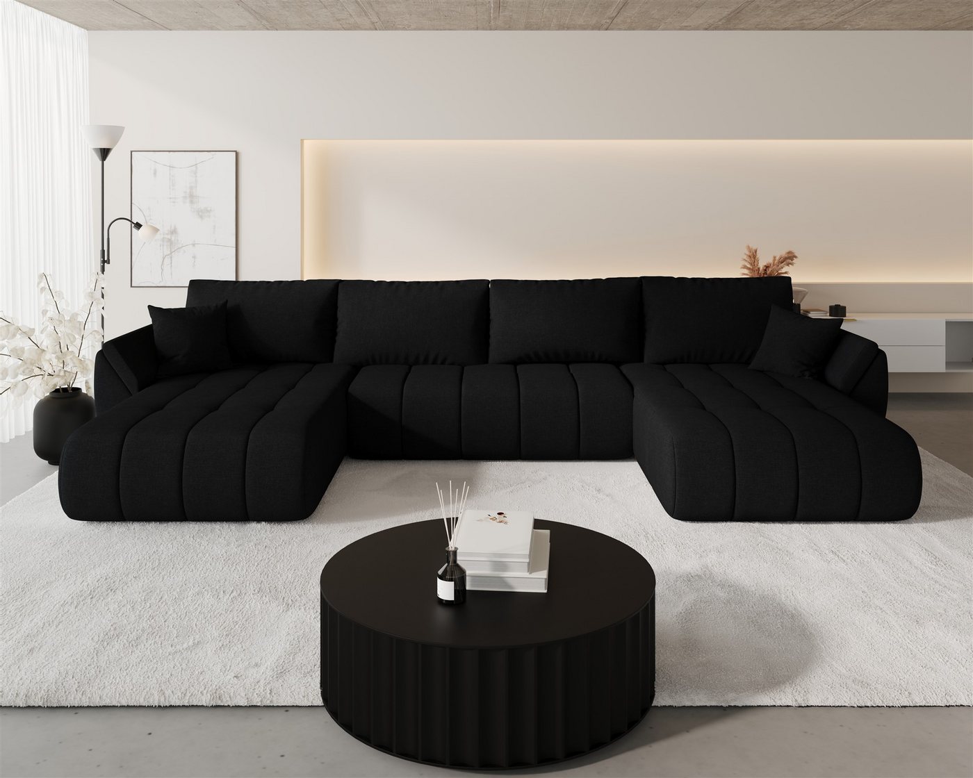 Fun Möbel Wohnlandschaft Sofa MISATO mit Schlaffunktion in Stoff, mit Bettkasten, Rundumbezug Fun Möbel Wohnlandschaft Sofa MISATO mit Schlaffunktion in Stoff, mit Bettkasten, Rundumbezug von Fun Möbel
