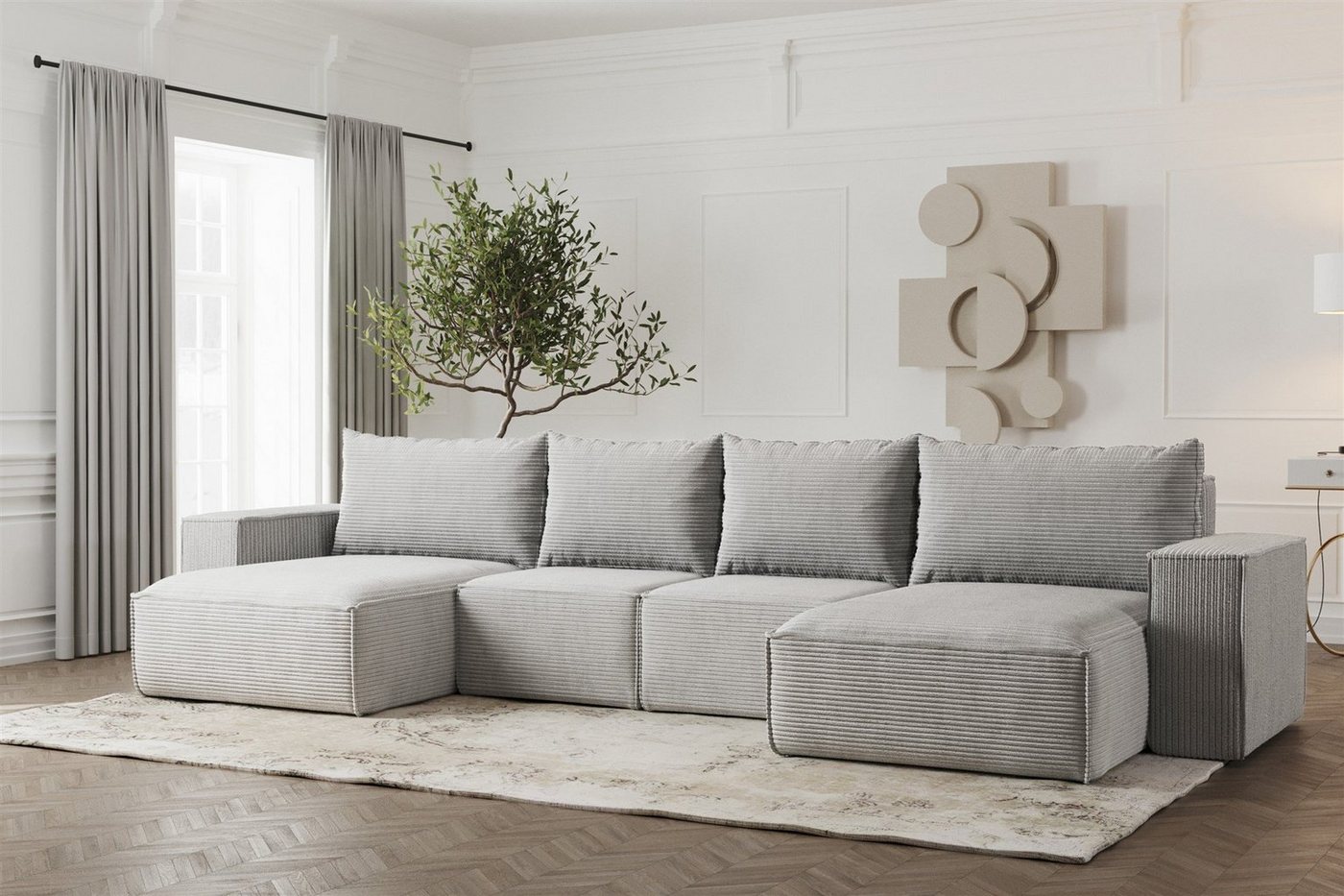 Fun Möbel Wohnlandschaft Sofa U-Form ESTELLE, Rücken echt bezogen Fun Möbel Wohnlandschaft Sofa U-Form ESTELLE, Rücken echt bezogen von Fun Möbel
