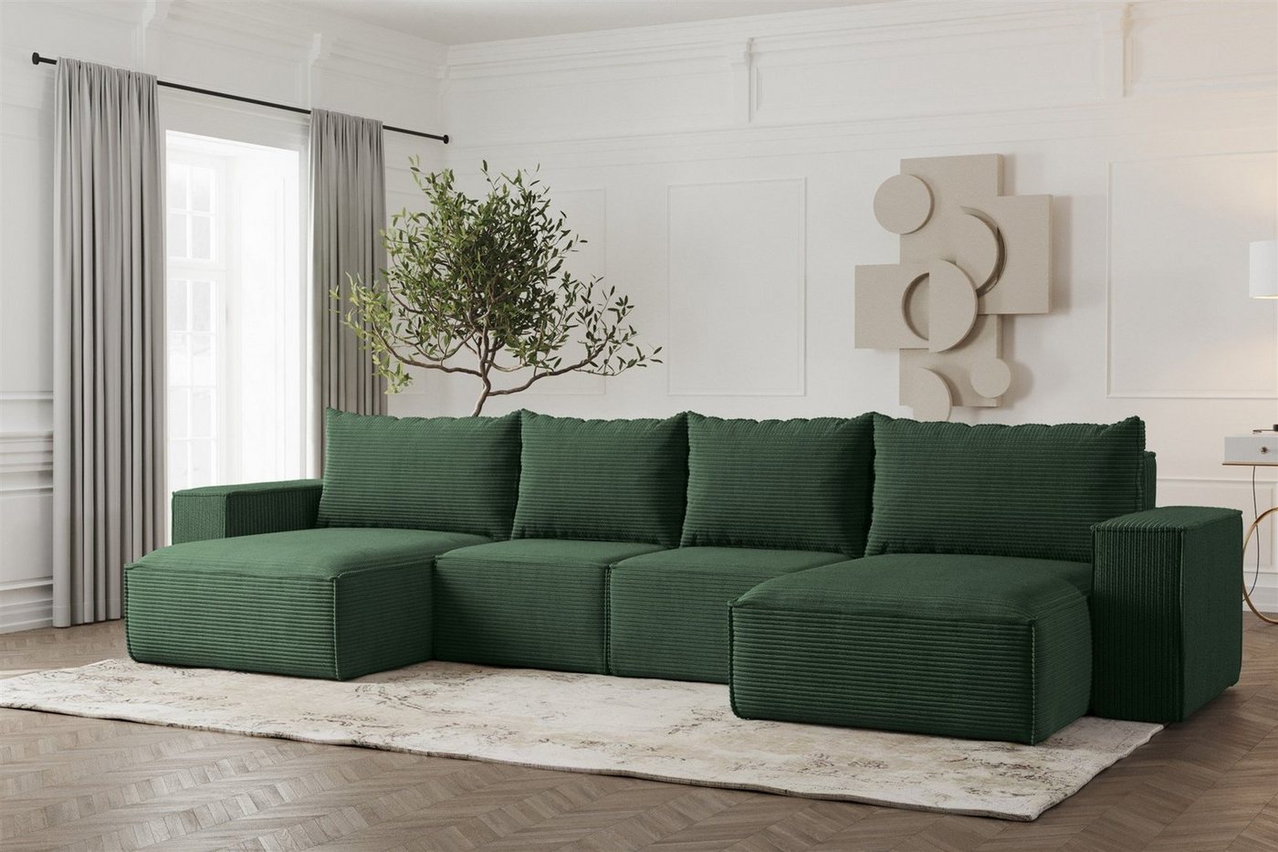Fun Möbel Wohnlandschaft Sofa U-Form ESTELLE, Rücken echt bezogen Fun Möbel Wohnlandschaft Sofa U-Form ESTELLE, Rücken echt bezogen von Fun Möbel