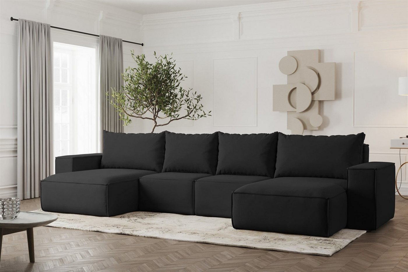 Fun Möbel Wohnlandschaft Sofa U-Form ESTELLE, Rücken echt bezogen Fun Möbel Wohnlandschaft Sofa U-Form ESTELLE, Rücken echt bezogen von Fun Möbel