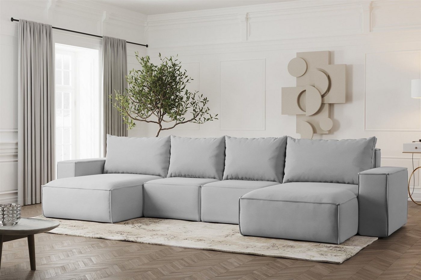 Fun Möbel Wohnlandschaft Sofa U-Form ESTELLE, Rücken echt bezogen Fun Möbel Wohnlandschaft Sofa U-Form ESTELLE, Rücken echt bezogen von Fun Möbel