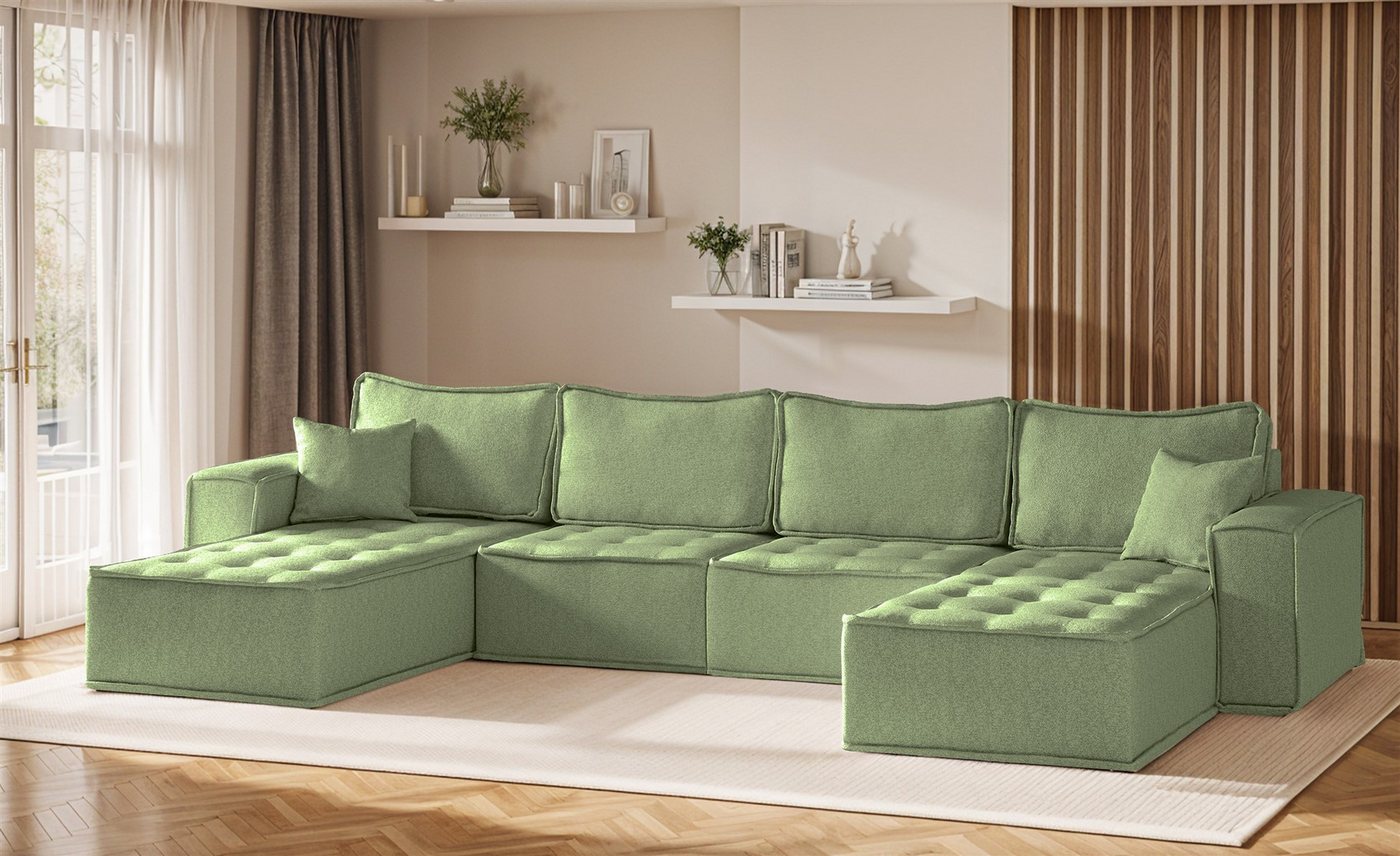 Fun Möbel Wohnlandschaft Sofa U-Form Modulsofa-Set 4-teilig SANDE in Stoff, Alle Module zu System SANDE sind auch Einzel erhältlich, Rundumbezug Fun Möbel Wohnlandschaft Sofa U-Form Modulsofa-Set 4-teilig SANDE in Stoff, Alle Module zu System SANDE sind auch Einzel erhältlich, Rundumbezug von Fun Möbel