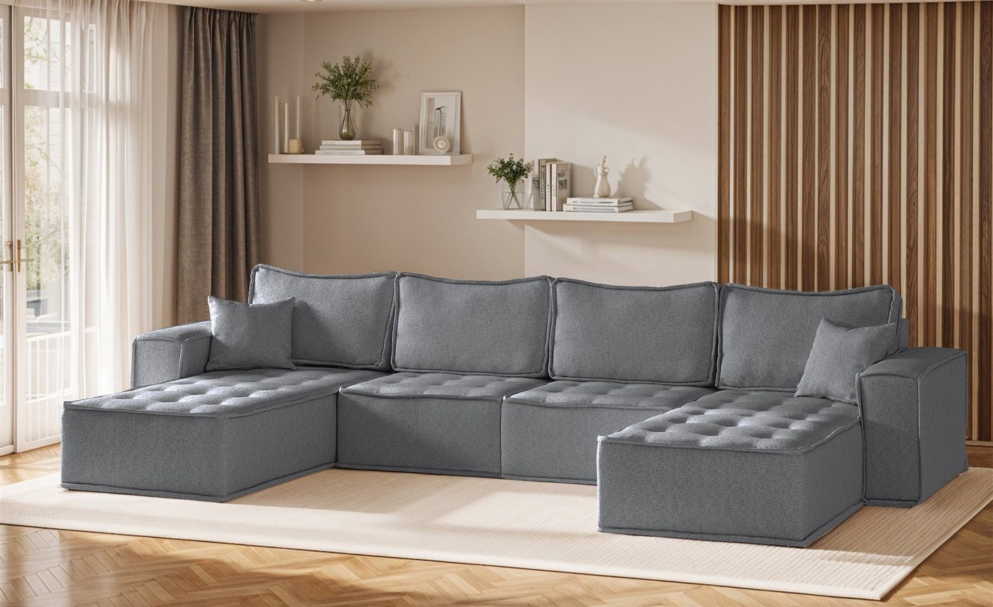 Fun Möbel Wohnlandschaft Sofa U-Form Modulsofa-Set 4-teilig SANDE in Stoff, Alle Module zu System SANDE sind auch Einzel erhältlich, Rundumbezug Fun Möbel Wohnlandschaft Sofa U-Form Modulsofa-Set 4-teilig SANDE in Stoff, Alle Module zu System SANDE sind auch Einzel erhältlich, Rundumbezug von Fun Möbel