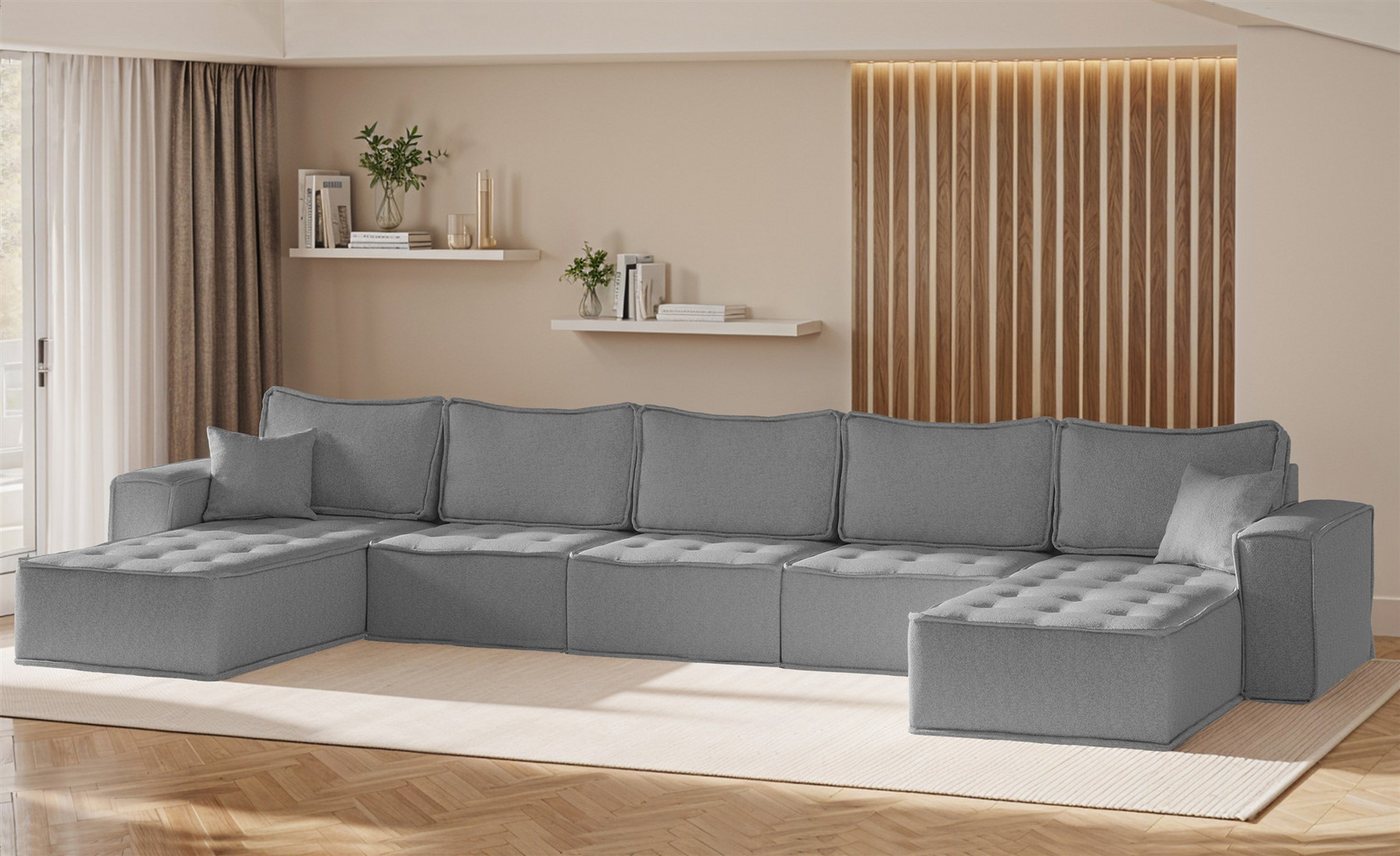 Fun Möbel Wohnlandschaft Sofa U-Form Modulsofa-Set 5-teilig SANDE in Stoff, Alle Module zu System SANDE sind auch Einzel erhältlich, Rundumbezug Fun Möbel Wohnlandschaft Sofa U-Form Modulsofa-Set 5-teilig SANDE in Stoff, Alle Module zu System SANDE sind auch Einzel erhältlich, Rundumbezug von Fun Möbel