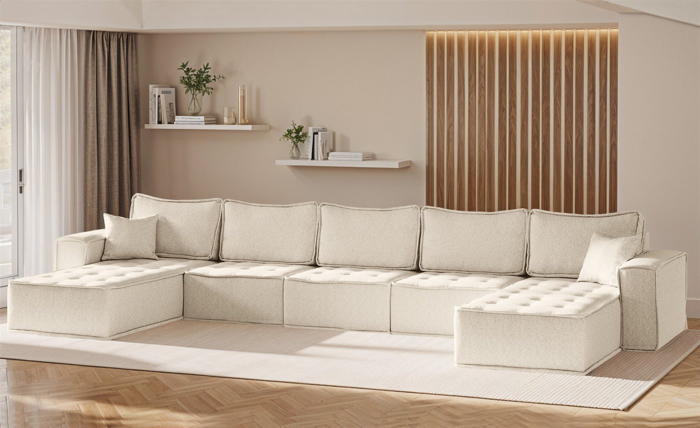 Fun Möbel Wohnlandschaft Sofa U-Form Modulsofa-Set 5-teilig SANDE in Stoff, Alle Module zu System SANDE sind auch Einzel erhältlich, Rundumbezug Fun Möbel Wohnlandschaft Sofa U-Form Modulsofa-Set 5-teilig SANDE in Stoff, Alle Module zu System SANDE sind auch Einzel erhältlich, Rundumbezug von Fun Möbel