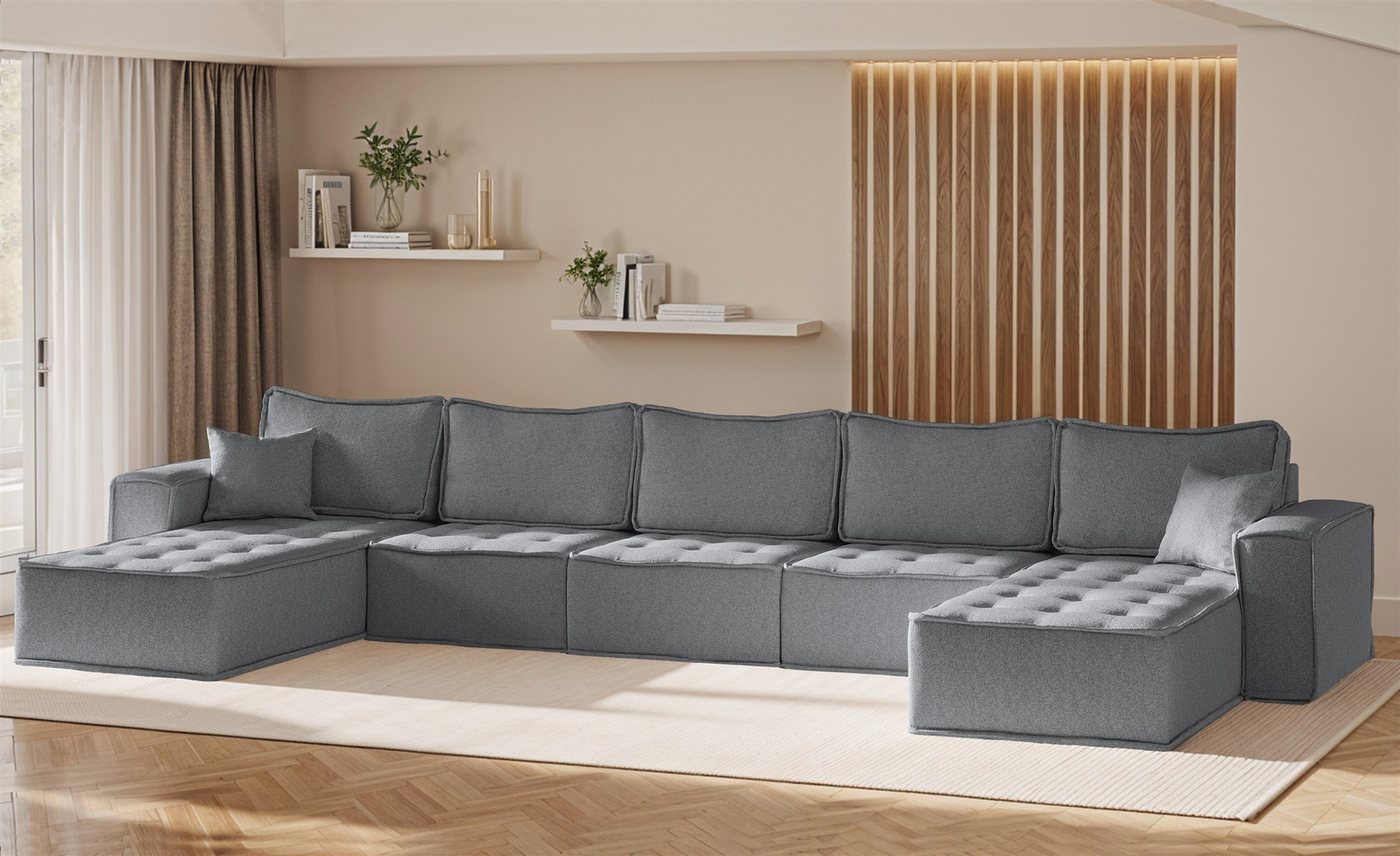Fun Möbel Wohnlandschaft Sofa U-Form Modulsofa-Set 5-teilig SANDE in Stoff, Alle Module zu System SANDE sind auch Einzel erhältlich, Rundumbezug Fun Möbel Wohnlandschaft Sofa U-Form Modulsofa-Set 5-teilig SANDE in Stoff, Alle Module zu System SANDE sind auch Einzel erhältlich, Rundumbezug von Fun Möbel
