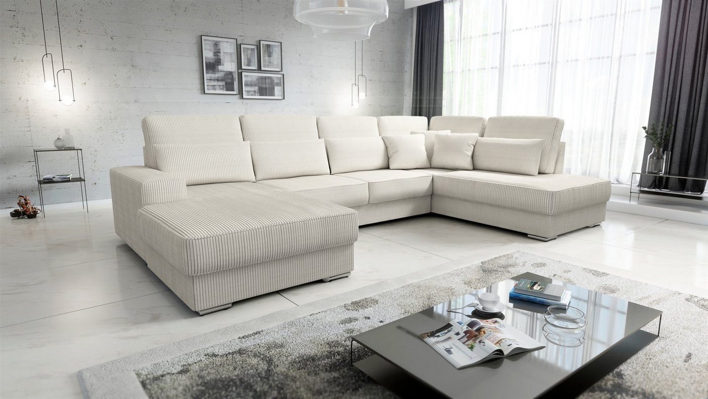 Fun Möbel Wohnlandschaft Sofa U-Form NEVIO in Stoff Scala, Ottomane Links oder Rechts, Rundumbezug Fun Möbel Wohnlandschaft Sofa U-Form NEVIO in Stoff Scala, Ottomane Links oder Rechts, Rundumbezug von Fun Möbel
