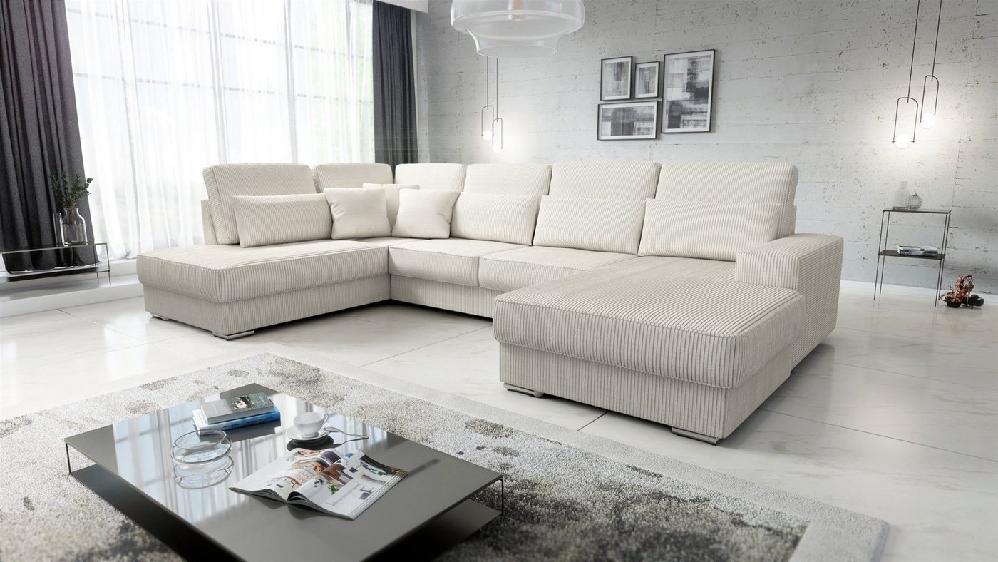 Fun Möbel Wohnlandschaft Sofa U-Form NEVIO in Stoff Scala, Ottomane Links oder Rechts, Rundumbezug Fun Möbel Wohnlandschaft Sofa U-Form NEVIO in Stoff Scala, Ottomane Links oder Rechts, Rundumbezug von Fun Möbel